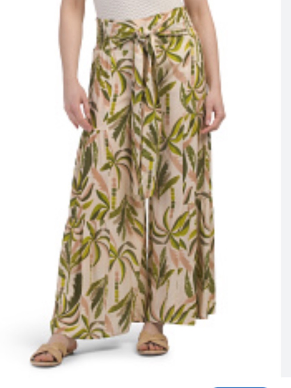 Wide-Leg Palm Print pants